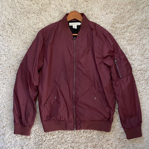 H&M Other - Men’s H&M Bomber Jacket Burgundy Medium